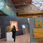 Opere di Luciano Chinese alla mostra "My Venetian Gold" allo Spazio Thetis di Venezia. A sinistra la curatrice